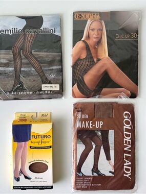 Lot of 4 Sheer Tighs  Size M— Brown